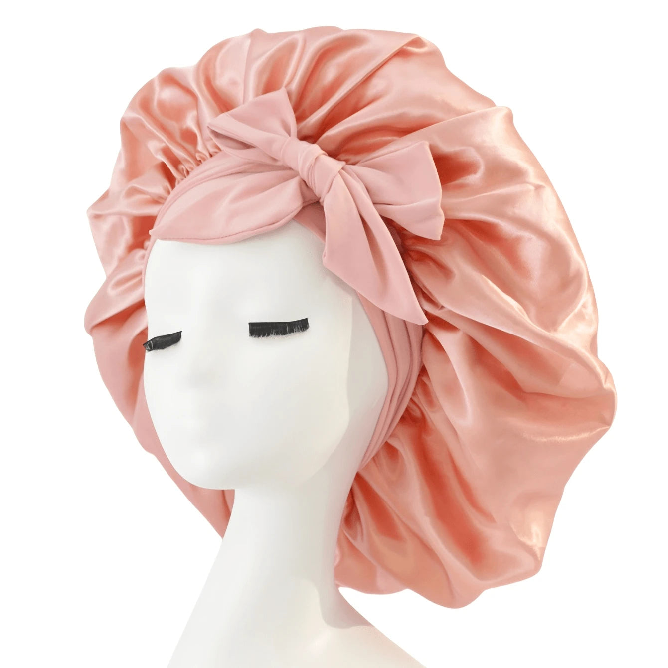 Luxury Satin Sleep Cap With Adjustable Bow Tie - Lightweight Hair Care Cap For Curly/Braided/Natural Hair, Available In Multiple Colors, Essential For Nighttime Hair Care, Soft And Close Fit For Hair, Premium Bathroom Accessories, Barber Salon Hair Pr